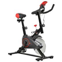 Vélo d'appartement HOMCOM, vélo de fitness avec écran LCD et capteur de fréquence cardiaque