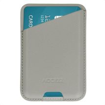 Accezz Porte-cartes en cuir magnétique - Compatible avec Apple Find My - Light Grey
