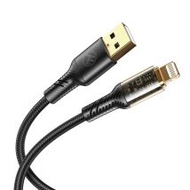 Tellur Cable de datos transparente USB a Lightning, 2,4 A, 1 m, negro - Nuevo