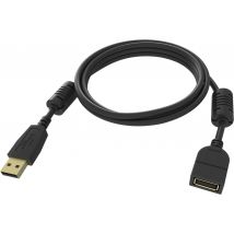 Vision TC-2MUSBEXT-BL câble USB 2 m USB 2.0 USB A Noir