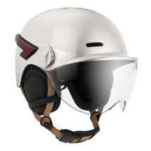 Casque vélo Casr LED avec Visière Glow Ivoire Brillant M