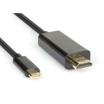 Hamlet XVAUC-HDM4K20 câble vidéo et adaptateur 2 m USB Type-C HDMI Type A (Standard) Noir