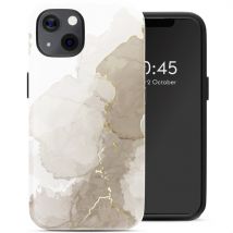 Selencia Coque arrière Vivid avec MagSafe pour iPhone 13 - Marble Light Brown