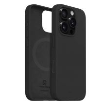 Coque MagSafe en Silicone pour iPhone 16 Pro Max Titanium avec Anneau Magnétique Noir