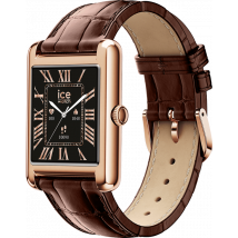 Montre ICE SMART TK 2.0 Rectangulaire avec Bracelet Cuir Rose Croco Marron Ice Watch