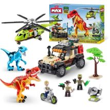 Set de Construcción - Aventura Dino Caza de Dinosaurios (592 piezas) - Aventura prehistórica con dinosaurios y vehículos - Nuevo