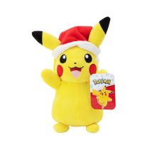 Peluche Pokémon Jazwares Pikachu cappello di Natale 20 cm viso ricamato Multicolore - Nuovo