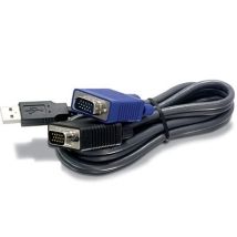 Trendnet 2.8m USB/VGA KVM cable para video, teclado y ratón (kvm) Negro 2,8 m - Nuevo