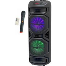 Altavoz de karaoke luminoso INOVALLEY HP59-XXL con Bluetooth V5.0, 800 W y efectos luminosos - Negro - Nuevo