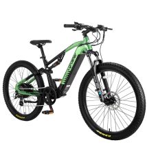 Bicicleta eléctrica Cyrusher Flex de doble suspensión, batería LG de 48 V y 15 Ah, Shimano de 8 velocidades - verde - Nuevo