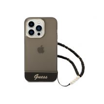 Coque pour Apple iPhone 14 Pro Colors avec lanière perlée Noir