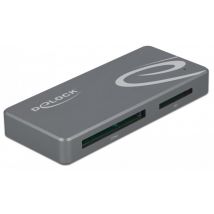 DeLOCK Lecteur de carte USB Type-C pour cartes mémoires CFast et SD + USB Hub avec port Type-A et USB Type-C