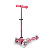 MMD208 Scooter de tres ruedas con LED y purpurina rosa para niños - Seguridad y estilo - Nuevo