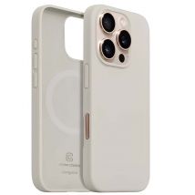 Coque pour Apple iPhone 16 Pro MagSafe en Silicone Souple Antichocs Beige