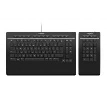 3Dconnexion Tastiera Pro con Numpad Tastiera USB + RF Wireless + Bluetooth AZERTY Francese Nero - Nuovo