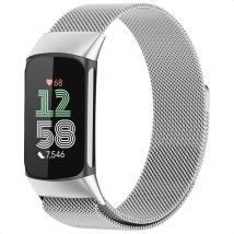 imoshion Bracelet magnétique milanais pour Fitbit Charge 5 - Taille M - Argent