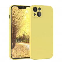 JAYM - Coque Silicone Jaune pour [ APPLE IPHONE 15 PRO ] - 100% Silicone et Microfibre - Renforcée et Ultra Doux