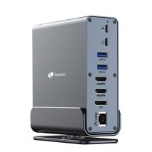 Docking USB Tipo-C Leotec LEDS06- 5xUSB- 2xUSB Tipo-C- 1xUSB Tipo-C PD- 1xDisplayPort- 2xHDMI 4K- 1xRJ45- 1xJack 3.5- 1xLector d - Nuovo