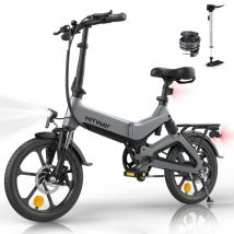 Vélo électrique - BK2 - E-Bike Pliable d'assistance à la pédale - Pour Adolescent et Adultes Gris