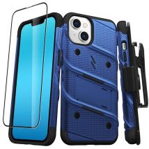 Coque Blindé iPhone 14 avec Support et Verre Trempé Bolt Ultra Résistant Noir / Bleu
