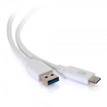 C2G Cable USB M/M, 5 Gbps, de USB-C a USB-A SuperSpeed, 1,8 m - Blanco - Nuevo