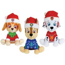 Set de 3 peluches - Pat'Patrouille - Chase, Stella y Marcus - +/- 17 cm - Versión navideña - Nuevo