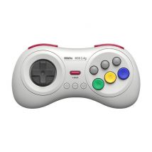 Mando inalámbrico de 8 botones 8bitdo, Blanco/Blanco compatible con Switch, Sega Genesis mini & Mega Drive mini - Nuevo