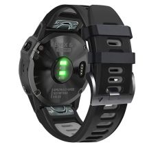 Bracelet de montre en silicone, design bicolore Black+Grey 26 mm
