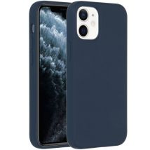 Accezz Coque Liquid Silicone pour iPhone 12 Mini - Bleu foncé