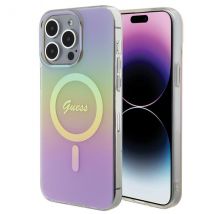 Étui Guess pour iPhone 15 Pro 6.1 rose étui rigide IML Iridescent MagSafe