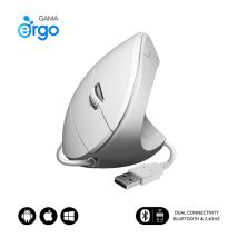 SUBBLIM Ratón GLIDE VERTICAL ERGO WIRED MOUSE WHITE - Nuevo