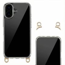 Selencia Coque arrière avec crochets amovibles pour Apple iPhone 16 - Transparent