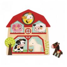 Puzzle Musical Janod Los Animales De La Granja - Despertador Sonoro Infantil - Nuevo