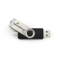 MediaRange MR932-2 unidad flash USB 32 GB USB Type-A / Micro-USB 2.0 Negro, Plata - Nuevo