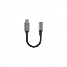 Forever Adaptador de audio USB-C macho a jack hembra de 3,5 mm Negro - Nuevo