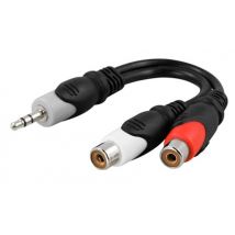 Deltaco AA-6 cable de audio 3,5mm 2 x RCA Negro, Gris, Rojo - Nuevo