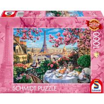 Puzzle 1000 pièces Schmidt Spiele Breakfast in Paris 69,5 x 49,3 cm Illustration détaillée Rose