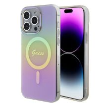 Étui Guess pour iPhone 15 Pro Max 6.7 rose étui rigide IML Iridescent MagSafe