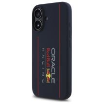 Étui Red Bull pour iPhone 16 6.1 étui rigide bleu marine Silicone Vertical Logo MagSafe