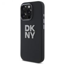 Funda DKNY para iPhone 16 Pro 6.3 negra rígida Liquid Silicone Metal Logo - Nuevo