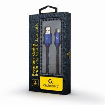 Cablexpert CC-USB2J-AMLM-2M-BL cable de conector Lightning Azul - Nuevo