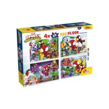 Puzzle da pavimento per bambini Lisciani Giochi Marvel Spidey Maxi Floor doppia faccia 4 x 48 pezzi 35 x 25 cm - Nuovo