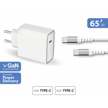 Force Power Cable reforzado USB C/USB C del cargador de red GaN con suministro de energía de 65 W Blanco - Nuevo