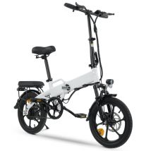 isinwheel U3 Bici elettrica pieghevole Batteria da 250 W 36 V 7,8 Ah, 16'' City Ebike leggera per il tempo libero e gli spostamenti-Bianco - Nuovo