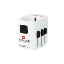 Skross PRO Light USB adaptateur prise d'alimentation Universel Noir, Blanc