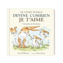 Livre-puzzle L'école des loisirs Devine combien je t'aime — Le livre puzzle 7 puzzles de 12 pièces (98 pièces) Couverture crème
