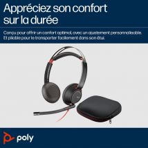 POLY Blackwire 5220 cuffie stereo USB-C + connessione da 3,5 mm + adattatore USB-C/A - Nuovo