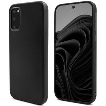 Estilo de vida Moozy. Diseñado para Samsung S20, negro - Carcasa de silicona líquida con acabado mate y forro de microfibra suave. - Nuevo