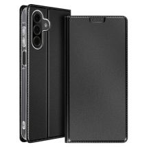 Étui pour Samsung Galaxy A26 Effet Satiné Porte-Carte Support Vidéo Noir