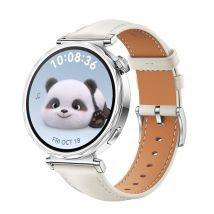 Bracelet de montre en cuir véritable pour Huawei Watch GT5 - 18 mm White + Silver